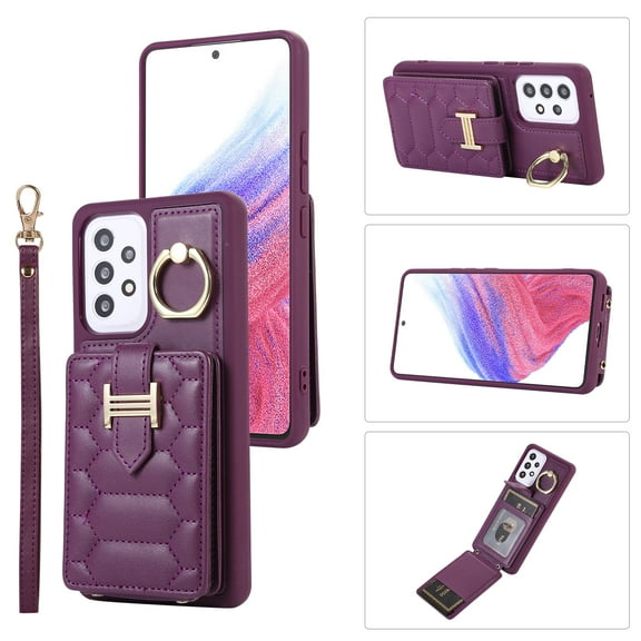 ELEHOLD for Samsung Galaxy A54 5G Crossbody Wallet Case with Card Holder Soft PU Leather Shockproof Protective Cover with Shoulder Strap for Women Girls for Samsung Galaxy A54 5G,deeppurple
