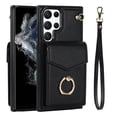 thumbnail image 1 of ELEHOLD for Samsung Galaxy A54 5G Luxury Wallet Case,Organ Card Holders RFID Blocking Function Built-in Metal Ring Stand Anti-Loss Wrist Lanyard Premium Leather Galaxy A54 5G Purse Cover,Black, 1 of 10