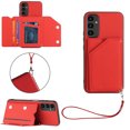 thumbnail image 1 of ELEHOLD for Samsung Galaxy A54 5G PU Leather Wallet Case with Card Holders Wrist Lanyard Handstrap Kickstand Function Shockproof Protective Wallet Cover for Samsung A54 5G,Red, 1 of 7