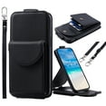 thumbnail image 1 of ELEHOLD for Samsung Galaxy A54 5G Wallet Crossbody Case Premium PU Leather Organ Card Slots Magnetic Closure Detachable Wrist Lanyard Shoulder Strap Flip Shockproof Galaxy A54 5G Cover,Black, 1 of 8