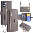thumbnail image 1 of ELEHOLD for Samsung Galaxy A56 5G Wallet Case Crossbody, Zipper Phone Case with Card Holder Large Capacity Wrist Strap Leather Purse Cover for Women Men for Samsung Galaxy A56 5G,Gray, 1 of 7