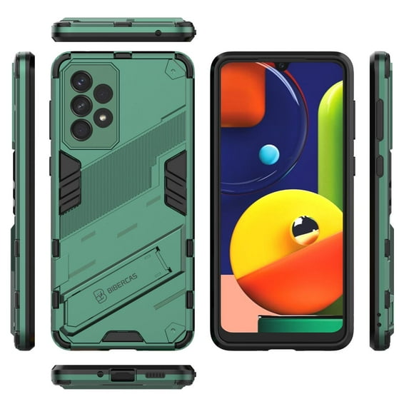 ELEHOLD for Samsung Galaxy A73 5G Armor Rugged Case with Hidden Kickstand PC Back + TPU Bumper Anti-Fall Drop Resistant Shockproof Lightweight Hybird Case for Samsung Galaxy A73 5G 6.7 inch, Green