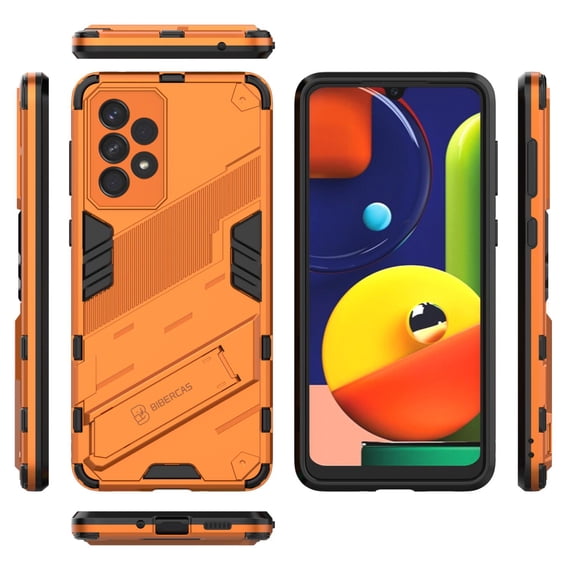ELEHOLD for Samsung Galaxy A73 5G Armor Rugged Case with Hidden Kickstand PC Back + TPU Bumper Anti-Fall Drop Resistant Shockproof Lightweight Hybird Case for Samsung Galaxy A73 5G 6.7 inch, Orange