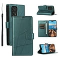 thumbnail image 1 of ELEHOLD for Samsung Galaxy A73 5G Flip Folio Wallet Case with Credit Card Holders Magnetic Clasp Kickstand Function Wrist Lanyard Premium PU Leather Shockproof Protective Cover,darkgreen, 1 of 1