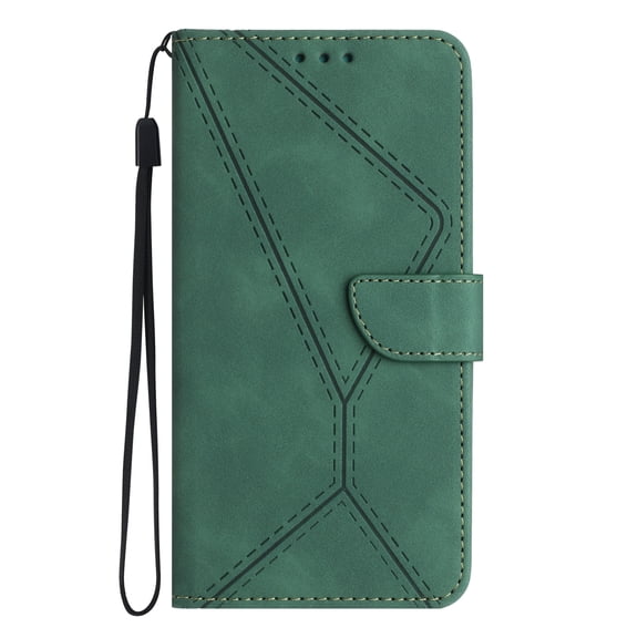 ELEHOLD for Samsung Galaxy Note 10 Plus Flip Wallet Case, Magnetic PU Leather Wallet Case with Card Holder Kickstand Hand Strap Shockproof Folio Flip Protective Cover, green