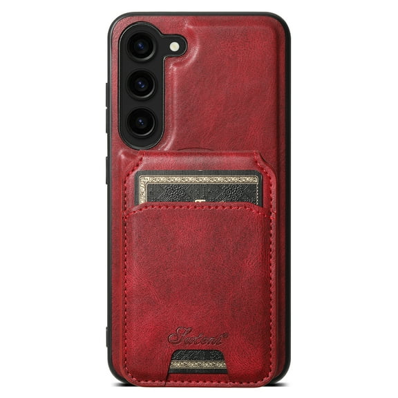 ELEHOLD for Samsung Galaxy Note 20 Leather Case Premium Leather Material with Magnetic Detachable Card Holder Compatible with MagSafe Charging Shockproof Slim Case for Samsung Galaxy Note 20,red