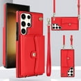 thumbnail image 1 of ELEHOLD for Samsung Galaxy Note 20 Multi-Functional Wallet Case Organ Card Slots RFID Blocking Stand Function Wrist Strap Crossbody Shoulder Strap Shockproof Purse Case,red, 1 of 9