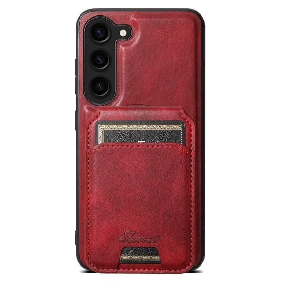 ELEHOLD for Samsung Galaxy Note 20 Ultra Leather Case Premium Leather Material with Magnetic Detachable Card Holder Compatible with MagSafe Charging Shockproof Slim Case&nbsp;for Note 20 Ultra,red