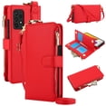 thumbnail image 1 of ELEHOLD For Samsung Galaxy Note 20 Ultra Phone Case Leather Crossbody Zipper Card Wallet Flip Case Kickstand Cover, with Ring Holder,Full Body Protection-Red, 1 of 7