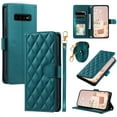 thumbnail image 1 of ELEHOLD for Samsung Galaxy S10 Wallet Crossbody Case PU Leather Cover with Card Slots Magnetic Clasp Kickstand Detachable Wriststrap Shoulder Strap Flip Shockpoof Cover,green, 1 of 8