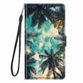 thumbnail image 1 of ELEHOLD for Samsung Galaxy S20 Credit Card Wallet Case, Shockproof Drop Protection Wireless Charging Vegan PU Leather Magnetic Adjustable Stand Cover with Wrist Strap, Summer, 1 of 6