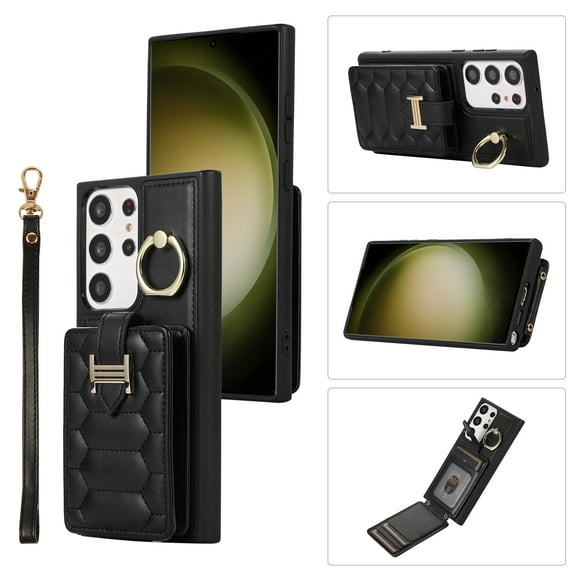 ELEHOLD for Samsung Galaxy S20 FE Crossbody Wallet Case with Card Holder Soft PU Leather Shockproof Protective Cover with Shoulder Strap for Women Girls for Samsung Galaxy S20 FE,black