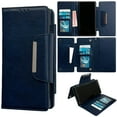 thumbnail image 1 of ELEHOLD for Samsung Galaxy S20 FE Flip Card Wallet Case Premium PU Leather Magnetic Detachable Leather Case Large Capacity Card Slots Metal Buckle Full Body Protective Cover,Darkblue, 1 of 11