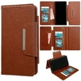 thumbnail image 1 of ELEHOLD for Samsung Galaxy S20 FE Flip Card Wallet Case Premium PU Leather Magnetic Detachable Leather Case Large Capacity Card Slots Metal Buckle Full Body Protective Cover,Brown, 1 of 11