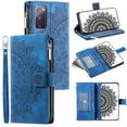 thumbnail image 1 of ELEHOLD for Samsung Galaxy S20 FE Multi-Function Wallet Case, Zipper Magnetic PU Leather Wrist Strap Card Holder Protective Wallet Stand for Women and Men Cover, blue, 1 of 5