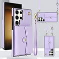 thumbnail image 1 of ELEHOLD for Samsung Galaxy S20 FE Multi-Functional Wallet Case Organ Card Slots RFID Blocking Stand Function Wrist Strap Crossbody Shoulder Strap Shockproof Purse Case,purple, 1 of 9