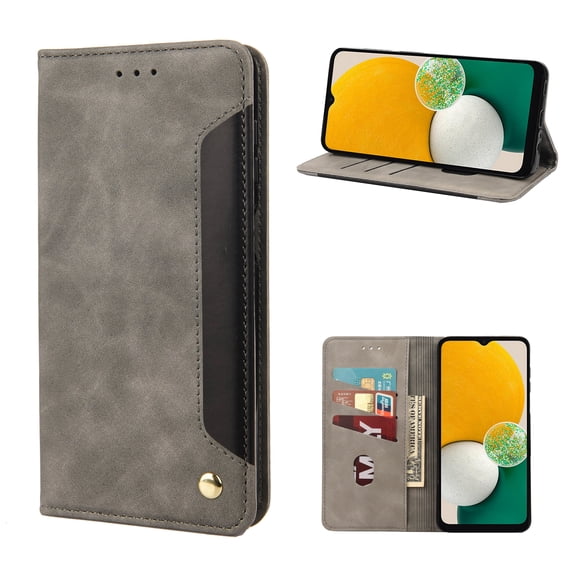 ELEHOLD for Samsung Galaxy S20+ Flip Wallet Case, Slim Shockproof Premium Vintage PU Leather Magnetic Closure Built-in Card Holders Kickstand Function Wallet Purse Case,gray