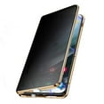 thumbnail image 1 of ELEHOLD for Samsung Galaxy S21 FE Privacy Case, Double Sided Tempered Glass Metal Bumper Frame Magnetic Adsorption Privacy Screen Protector Anti-Peeping Anti-Spy Case Cover, Gold, 1 of 5