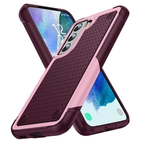 ELEHOLD for Samsung Galaxy S21 Plus 5G 2021 Fit Case, Military-Grade Dual Layer Raised Frame Screen & Camera Lens Protective Armor Hybrid PC+TPU Anti-Drop Shockproof Slim Rugged Case,Rose