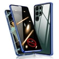 thumbnail image 1 of ELEHOLD for Samsung Galaxy S21 Privacy Case, Double Sided Tempered Glass Metal Bumper Frame Magnetic Adsorption Privacy Screen Protector Anti-Peeping Anti-Spy Case Cover, Blue, 1 of 5