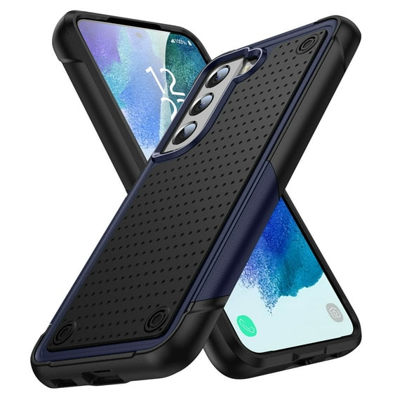 ELEHOLD for Samsung Galaxy S21 Ultra 5G 2021 Fit Case, Military-Grade Dual Layer Raised Frame Screen & Camera Lens Protective Armor Hybrid PC+TPU Anti-Drop Shockproof Slim Rugged Case,Navyblue