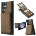 thumbnail image 1 of ELEHOLD for Samsung Galaxy S21 Ultra Case with Card Holder, Samsung S21 Ultra Wallet Case for Women Men with RFID Blocking, Durable Leather Kickstand Shockproof Case for Galaxy S21 Ultra 5G,Brown, 1 of 6