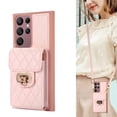 thumbnail image 1 of ELEHOLD for Samsung Galaxy S21 Ultra Wallet Case with Card Holder, PU Leather Shockproof Crossbody Case with Metal Snap Adjustable Strap Lanyard Compatible with Samsung Galaxy S21 Ultra,Pink, 1 of 7