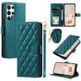 thumbnail image 1 of ELEHOLD for Samsung Galaxy S21 Ultra Wallet Crossbody Case PU Leather Cover with Card Slots Magnetic Clasp Kickstand Detachable Wriststrap Shoulder Strap Flip Shockpoof Cover,green, 1 of 8