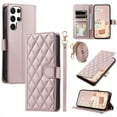 thumbnail image 1 of ELEHOLD for Samsung Galaxy S21 Ultra Wallet Crossbody Case PU Leather Cover with Card Slots Magnetic Clasp Kickstand Detachable Wriststrap Shoulder Strap Flip Shockpoof Cover,rosegold, 1 of 8