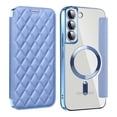 thumbnail image 1 of ELEHOLD for Samsung Galaxy S22 Case Flip Folio Built-in Card Holder RFID Blocking Protective Leather Case Transparent Clear Back Magnetic Compatible with Mag Safe Shockproof Cover,blue, 1 of 1