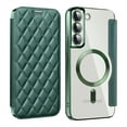 thumbnail image 1 of ELEHOLD for Samsung Galaxy S22 Case Flip Folio Built-in Card Holder RFID Blocking Protective Leather Case Transparent Clear Back Magnetic Compatible with Mag Safe Shockproof Cover,darkgreen, 1 of 1