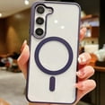 thumbnail image 1 of ELEHOLD for Samsung Galaxy S22 MagSafe Case, Magnetic Clear Case for Galaxy S22, Hybrid TPU Bumper Shockproof Crystal Clear Anti-Scratch Slim Thin Case Cover,Deep Purple, 1 of 5