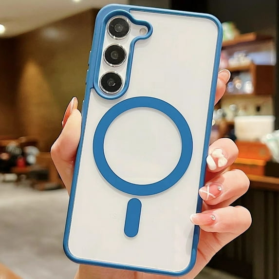 ELEHOLD for Samsung Galaxy S22+ MagSafe Case, Magnetic Clear Case for Galaxy S22+ / S22 Plus, Hybrid TPU Bumper Shockproof Crystal Clear Anti-Scratch Slim Thin Case Cover 6.6 Inch,Deep Blue