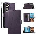 thumbnail image 1 of ELEHOLD for Samsung Galaxy S22 Plus Flip Folio Wallet Case with Credit Card Holders Magnetic Clasp Kickstand Function Wrist Lanyard Premium PU Leather Shockproof Protective Cover,purple, 1 of 8