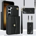 thumbnail image 1 of ELEHOLD for Samsung Galaxy S22 Plus Multi-Functional Wallet Case Organ Card Slots RFID Blocking Stand Function Wrist Strap Crossbody Shoulder Strap Shockproof Purse Case,black, 1 of 9