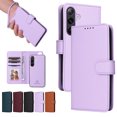 thumbnail image 1 of ELEHOLD for Samsung Galaxy S22 Plus Wallet Case Detachable Back Case with Wrist Strap, PU Leather Flip Folio Magnetic Card Holder  Stand Shockproof Phone Cover ,Purple, 1 of 9