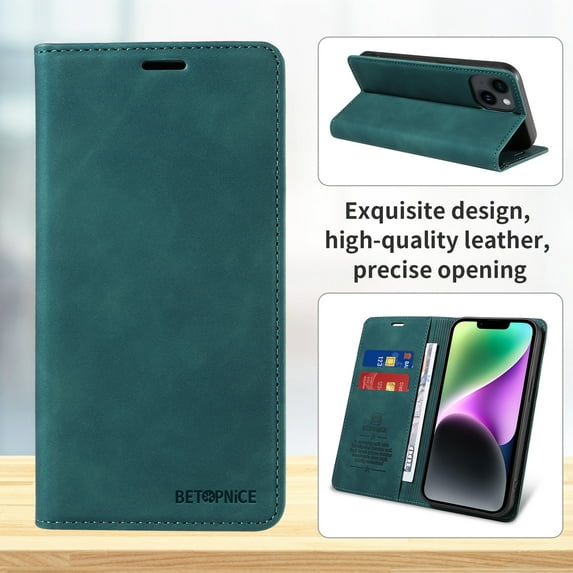 ELEHOLD for Samsung Galaxy S22 Plus Wallet Case with RFID Blocking, PU Leather Flip Folio Card Holders RFID Blocking Kickstand Shockproof TPU Inner Shell Phone Cover for Women Men, green