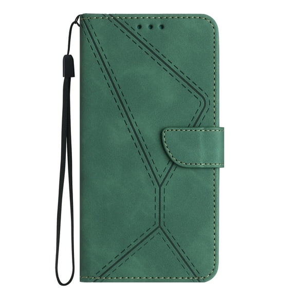ELEHOLD for Samsung Galaxy S22 Ultra Flip Wallet Case, Magnetic PU Leather Wallet Case with Card Holder Kickstand Hand Strap Shockproof Folio Flip Protective Cover, green