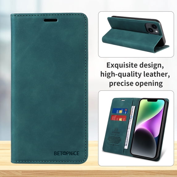 ELEHOLD for Samsung Galaxy S22 Ultra Wallet Case with RFID Blocking, PU Leather Flip Folio Card Holders RFID Blocking Kickstand Shockproof TPU Inner Shell Phone Cover for Women Men, green