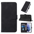thumbnail image 1 of ELEHOLD for Samsung Galaxy S23 Embossed Wallet Case, Card Slots Magnetic Clasp Hand Strap Kickstand Function Wireless Charging Shockproof Business PU Leather Flip Folio Cover Case,Black, 1 of 6