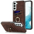 thumbnail image 1 of ELEHOLD for Samsung Galaxy S23 FE Case with Back Card Slots PU Leather Wallet Case Ring Holder Kickstand Slim Lightweight Purse Cover Fit For Men Women Samsung Galaxy S23 FE Case,Coffee, 1 of 7
