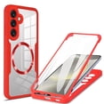 thumbnail image 1 of ELEHOLD for Samsung Galaxy S23 FE Case with Screen Protector, Compatible with Mag safe Accessory,  Built in Screen Protector Clear Full Body Protection Slim Shockproof Case,Red, 1 of 9