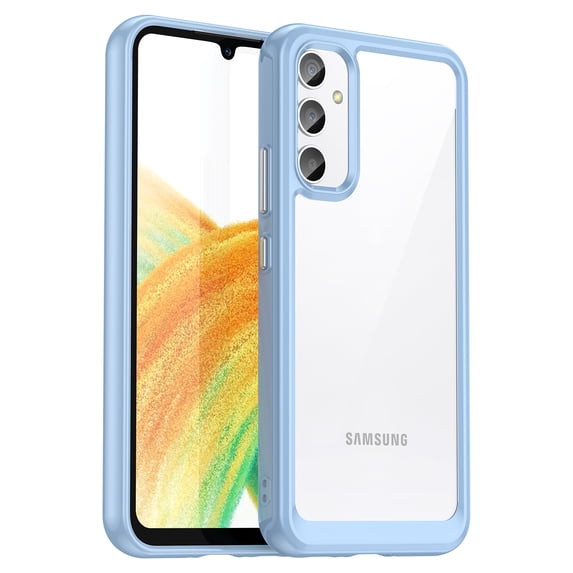 ELEHOLD for Samsung Galaxy S23 FE Clear Case Full Body Protection Transparent Clear Back Non-Yellowing Shockproof Slim Fit Case for Samsung S23 FE, Blue