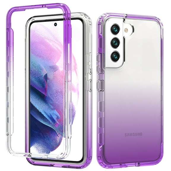 ELEHOLD for Samsung Galaxy S23 FE Clear Case,Gradient Clear Shockproof Flexible Bumper Transparent Non-Yellowing Slim Lightweight 2 in 1 Protective Case for Samsung Galaxy S23 FE,Purple
