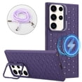 thumbnail image 1 of ELEHOLD for Samsung Galaxy S23 FE Magnetic Stand Case with Detachable Lanyard Strap Honeycomb Heat Dissipation Compatible with Mag Safe Charging Lens Frame Kickstand Anti-Lost Protection,Purple, 1 of 5