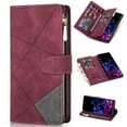 thumbnail image 1 of ELEHOLD for Samsung Galaxy S23 FE Multi-Functional Leather Wallet Case,Large Capacity 9 Card Slots Zipper Pocket Kickstand Magnetic Clasp Lanyard Shockproof Flip Case for Samsung Galaxy S23 FE,Winered, 1 of 7