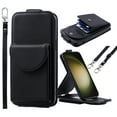 thumbnail image 1 of ELEHOLD for Samsung Galaxy S23 FE Wallet Crossbody Case Premium PU Leather Organ Card Slots Magnetic Closure Detachable Wrist Lanyard Shoulder Strap Flip Shockproof Galaxy S23 FE Cover,Black, 1 of 9