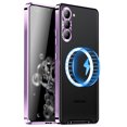 thumbnail image 1 of ELEHOLD for Samsung Galaxy S23 Luxury Plating Case Ultra Slim Thin Compatible with MagSafe Charging Camera Lens Protection Metal Frame Shockproof Anti-Scratch Case,Purple, 1 of 9