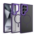 thumbnail image 1 of ELEHOLD for Samsung Galaxy S23 Matte Magnetic Case,Translucent Clear Cover Compatible with Mag Safe, Military Grade Drop Protection Shockproof Back Phone Cover for Samsung S23,Purple, 1 of 9