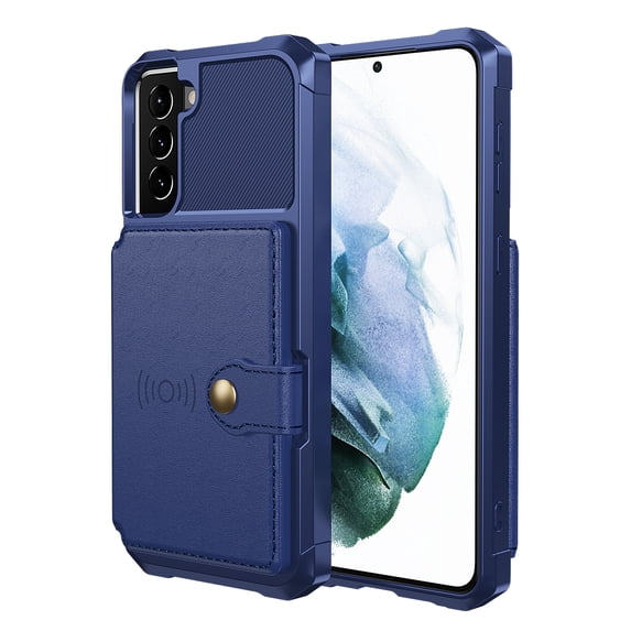 ELEHOLD for Samsung Galaxy S23 Multi-Functional Wallet Case Flip Card Slots Magnetic Clasp Slim Thin Shockproof Anti-Scratch Works with Magnetic Car Mount, for Galaxy S23,Blue